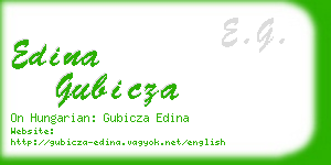 edina gubicza business card